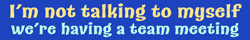 I'm not talking to myself. We're having a team meeting